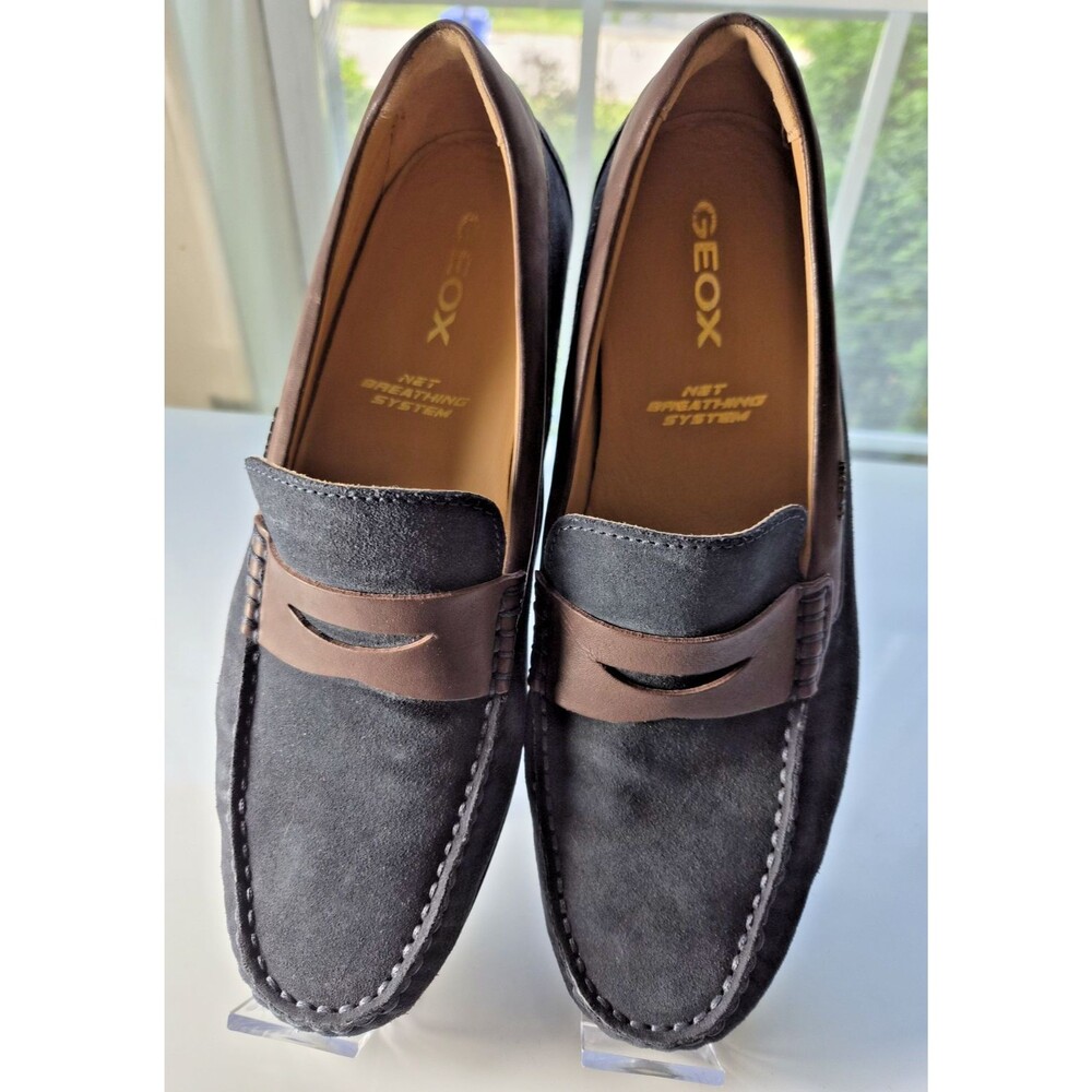 Geox Respira Suede Moccasin Loafer Black Men's Casual Shoes US 12 EU46 - Picture 3 of 7
